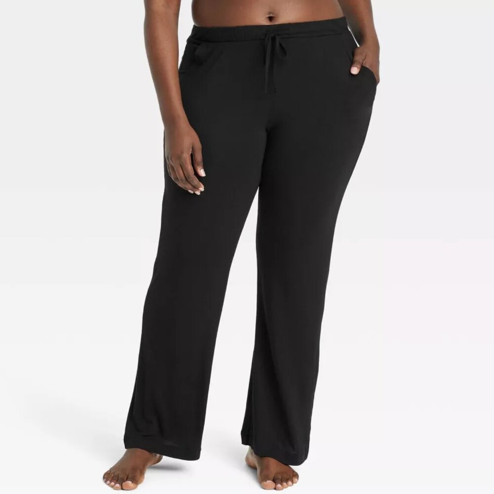 NWT Women's Cloud Knit Modal Pajama Pants - Auden™ Size XXL Black PJs
